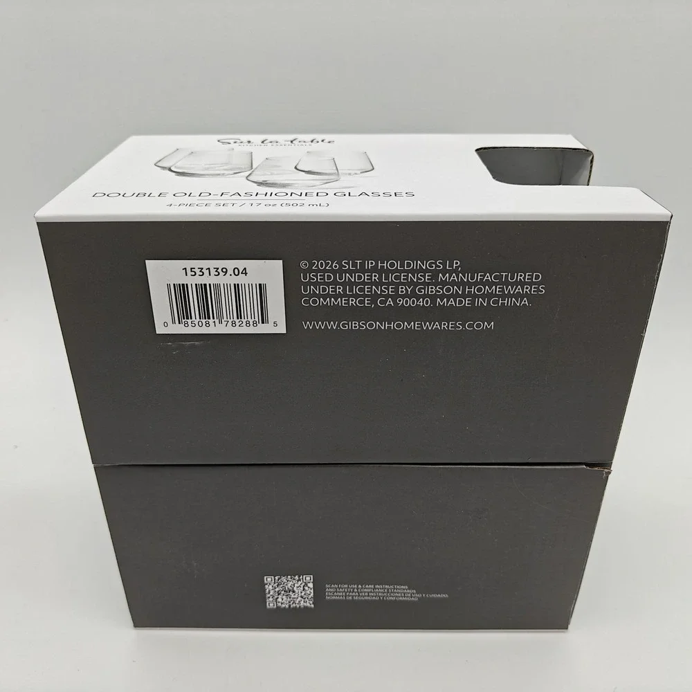 Sur La Table Kitchen Essentials Double Old-Fashioned Glasses 17oz Set of 4 NIB